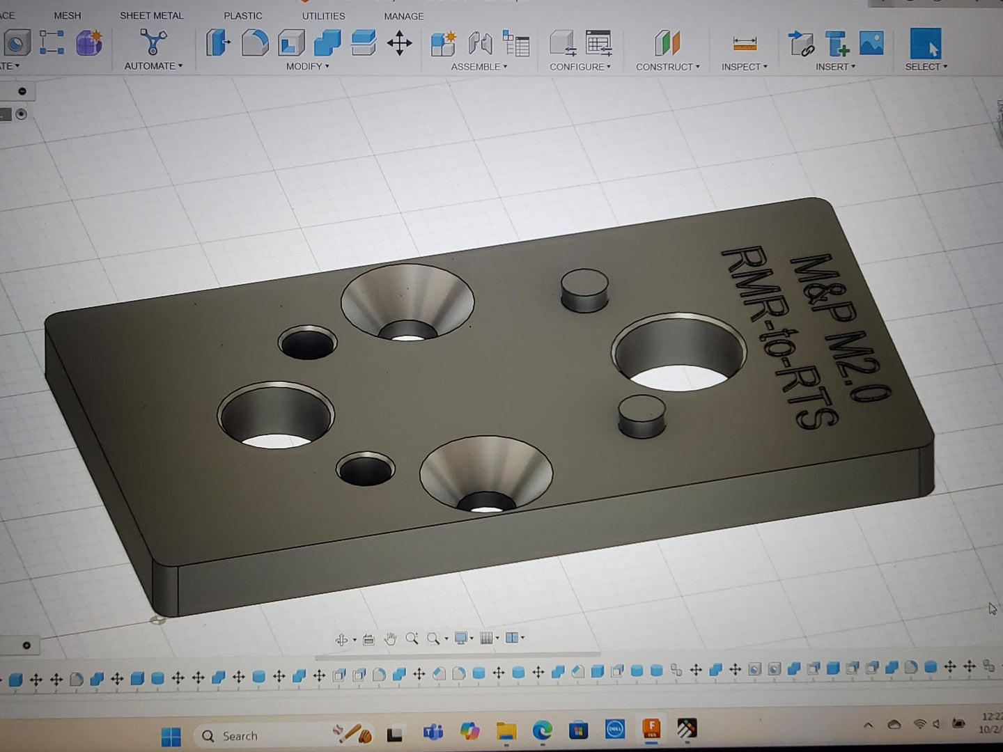 M&P M2.0 Factory RMR-to-CMore RTS2 Adapter Plate